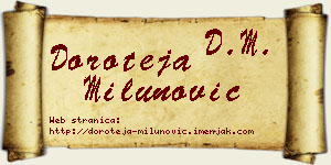 Doroteja Milunović vizit kartica